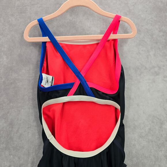 Speedo Black Pink Cut Out One Piece Swimsuit Leotard Pro LT Girls 28 - Picture 4 of 7